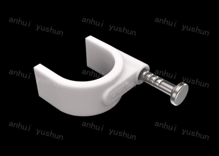 10 mm Kunststoff-Kabelklemmen, einfach zu installieren, Nageltyp, 4 mm–25 mm, weiße Kunststoff-Kreiskabelklemme mit Nagel