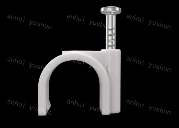 10 mm Kunststoff-Kabelklemmen, einfach zu installieren, Nageltyp, 4 mm–25 mm, weiße Kunststoff-Kreiskabelklemme mit Nagel