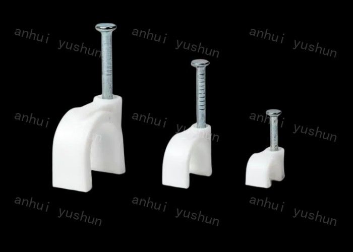 10 mm Kunststoff-Kabelklemmen, einfach zu installieren, Nageltyp, 4 mm–25 mm, weiße Kunststoff-Kreiskabelklemme mit Nagel