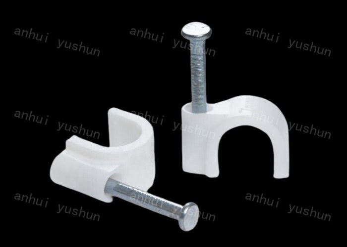10 mm Kunststoff-Kabelklemmen, einfach zu installieren, Nageltyp, 4 mm–25 mm, weiße Kunststoff-Kreiskabelklemme mit Nagel